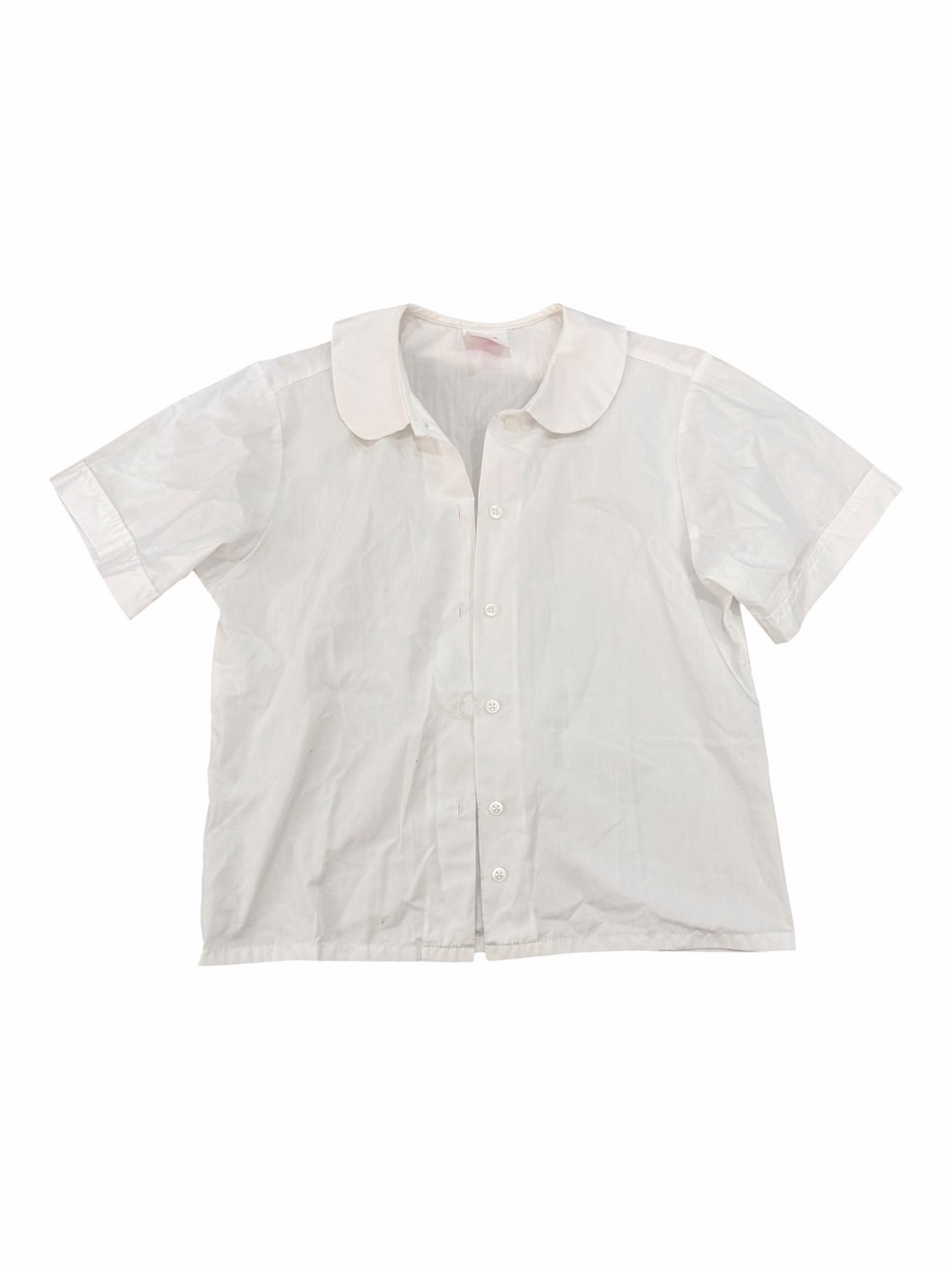 Flynn O’Hara Uniforms White Short-Sleeve Button-Up Shirt 10/12